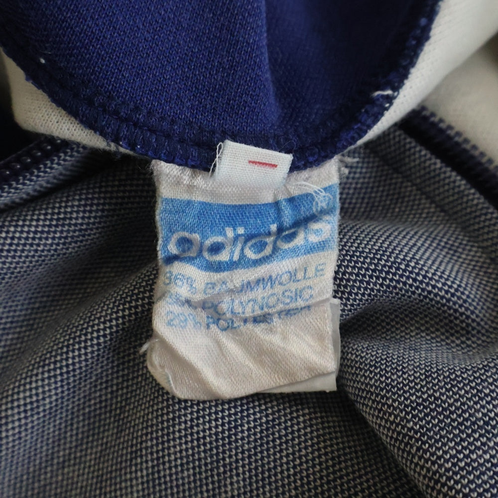 adidas(アディダス) 70S VINTAGE ユーロヴィンテージ トレフォイルロゴ刺繍 サイドライン トラックジャケット ジャージ グレー/ネイビー
