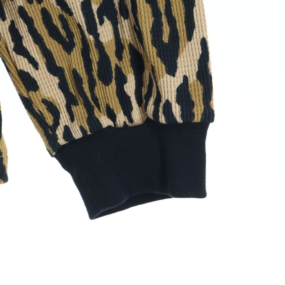 WACKO MARIA(ワコマリア) 22SS LEOPARD THERMAL SHIRT レオパード サーマルクルーネック長袖Tシャツ カットソー ブラウン 22SS-WMT-TM02