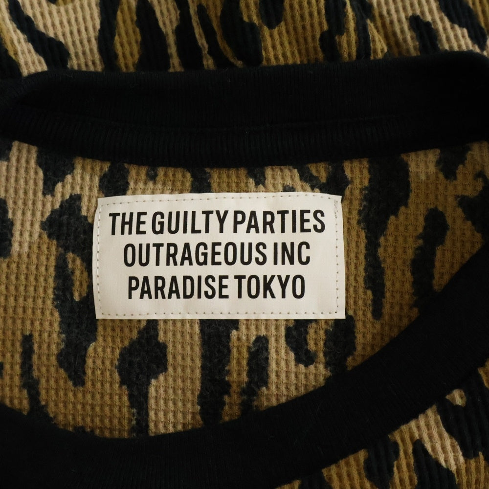 WACKO MARIA(ワコマリア) 22SS LEOPARD THERMAL SHIRT レオパード サーマルクルーネック長袖Tシャツ カットソー ブラウン 22SS-WMT-TM02