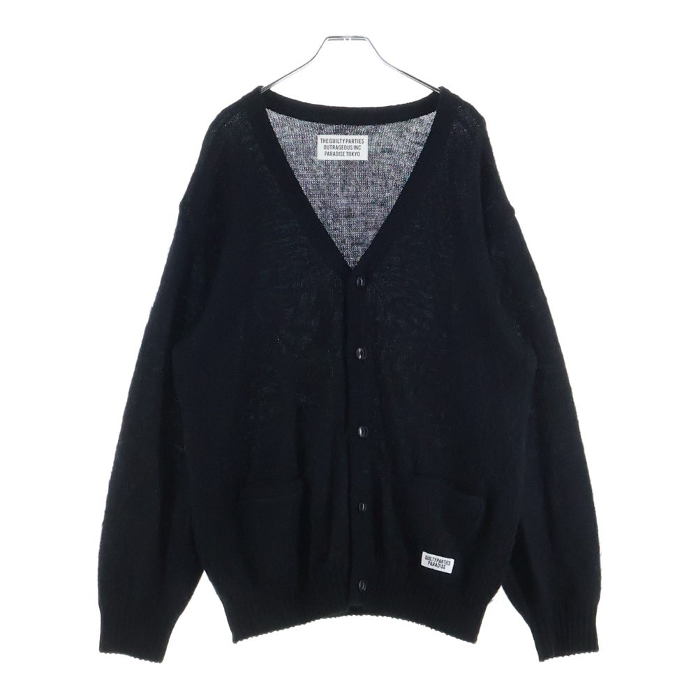 WACKO MARIA(ワコマリア) 23AW MARBLE MOHAIR KNIT CARDIGAN マーブルモヘアニット カーディガン セーター ブラック 23FW-WMK-KN10