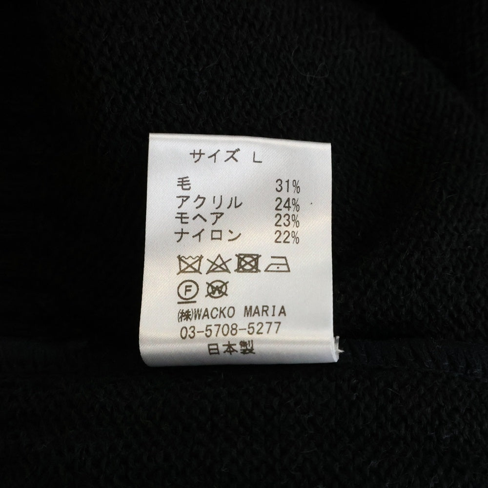 WACKO MARIA(ワコマリア) 23AW MARBLE MOHAIR KNIT CARDIGAN マーブルモヘアニット カーディガン セーター ブラック 23FW-WMK-KN10