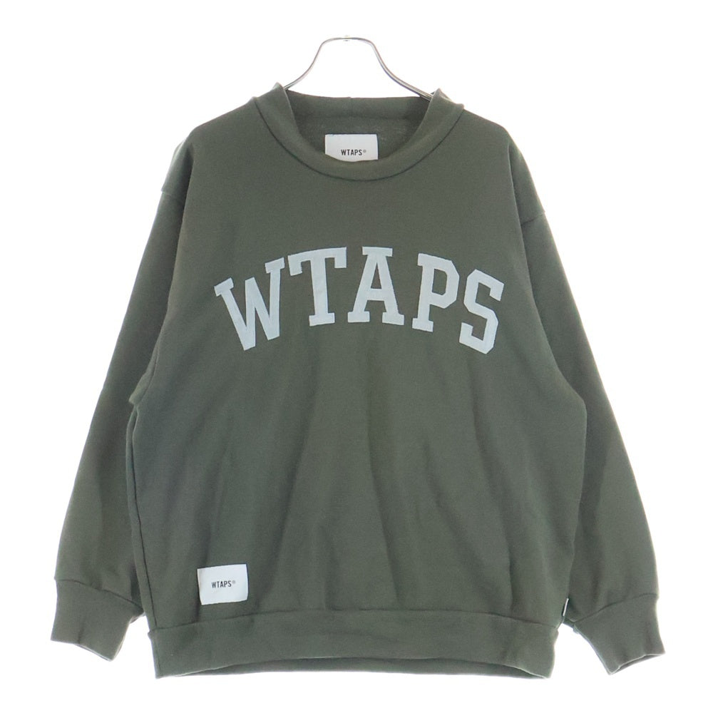 WTAPS(ダブルタップス) 20AW COLLEGE MOCK NECK COPO カレッジ モックネックスウェットシャツ トレーナー カーキ 202ATDT-CSM11