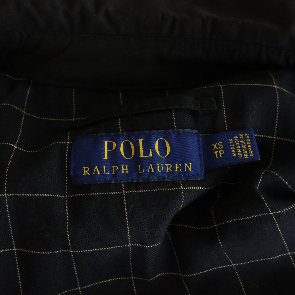 POLO RALPH LAUREN(ポロラルフローレン) 裏地チェック ロゴエンブロイダリー スイングトップ ジップアップジャケット ブラック