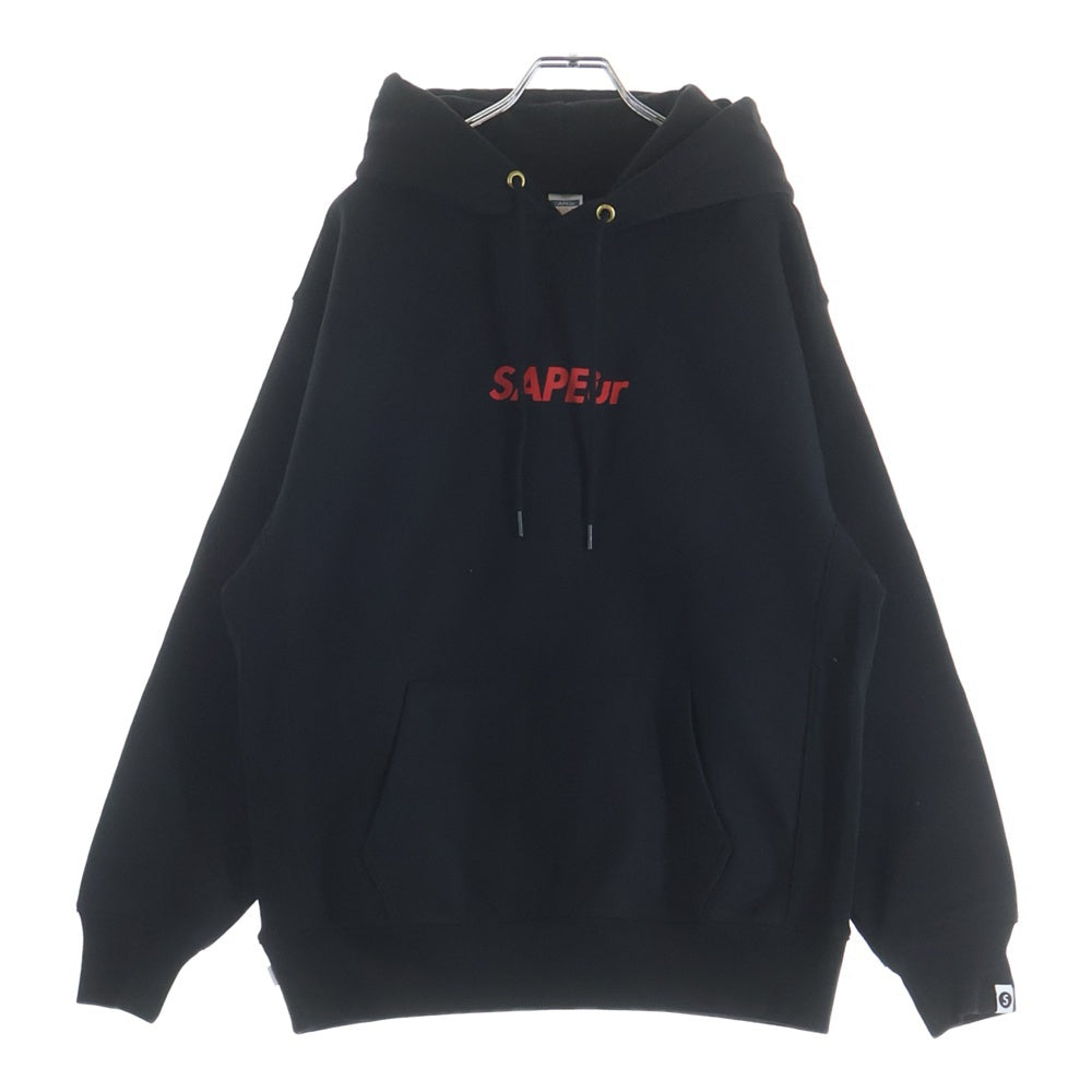 SAPEur(サプール) YEAR OF THE SNAKE HOODIE スネークバックプリント スウェット プルオーバーパーカー ブラック