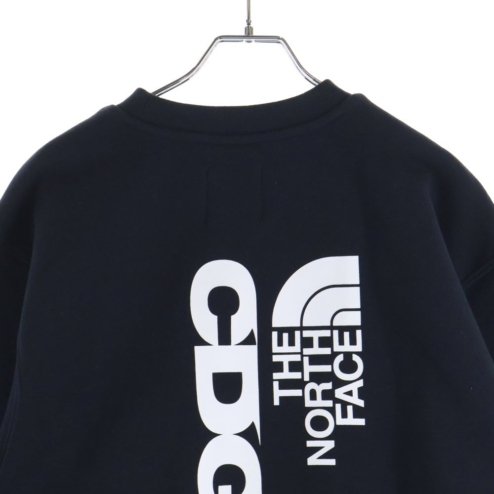 CDG(シーディージー) ×THE NORTH FACE SWEAT CREWNECK ザノースフェイス ダブルネームロゴプリント クルーネック スウェット トレーナー ブラック NT02602CD