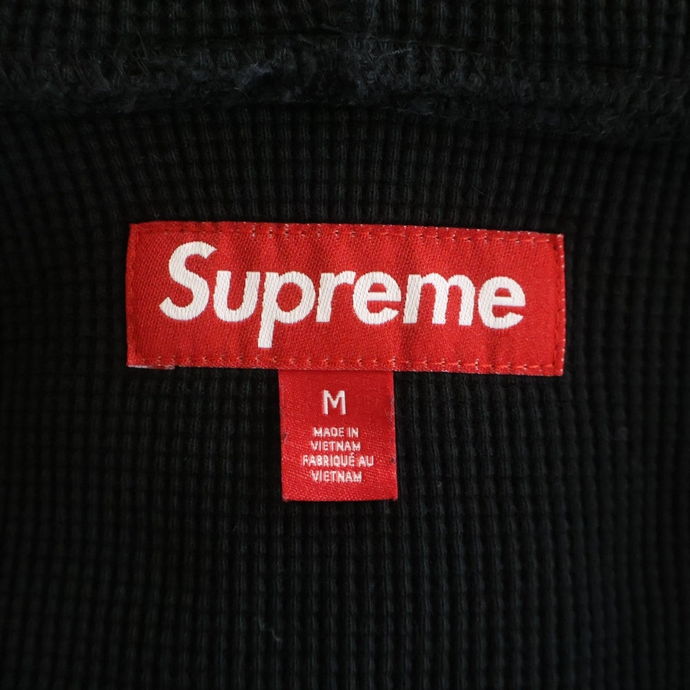 SUPREME(シュプリーム) 25SS Hooded Zip Up Thermal フーデット ジップアップ サーマル パーカー ブラック
