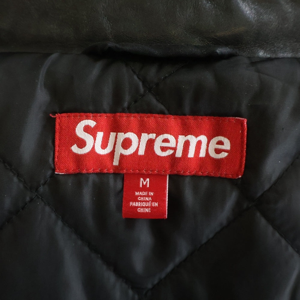SUPREME(シュプリーム) 25SS Leather Collar Utility Jacket レザーカラー ユーティリティ ジップアップジャケット ブラック