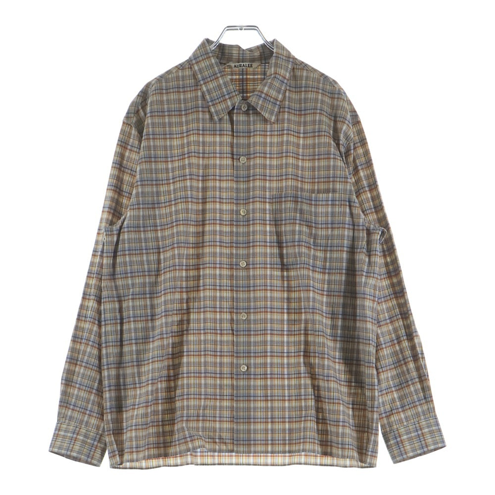 AURALEE(オーラリー) 21SS WASHABLE SUPER LIGHT WOOL CHECK SHIRTS 