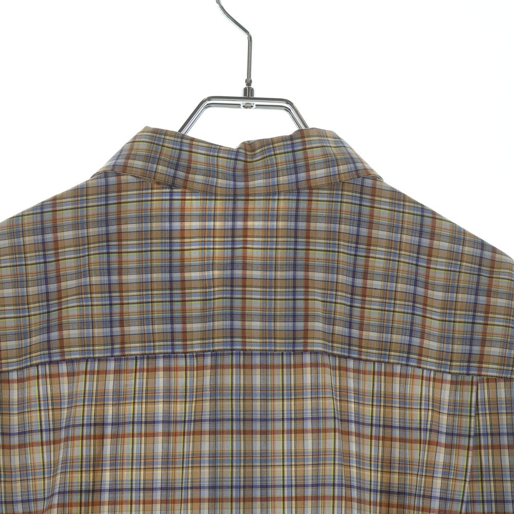AURALEE(オーラリー) 21SS WASHABLE SUPER LIGHT WOOL CHECK SHIRTS ウォッシャブル スーパーライト ウール チェック柄 レギュラーカラー 長袖シャツ ブラウン A21SS01LC