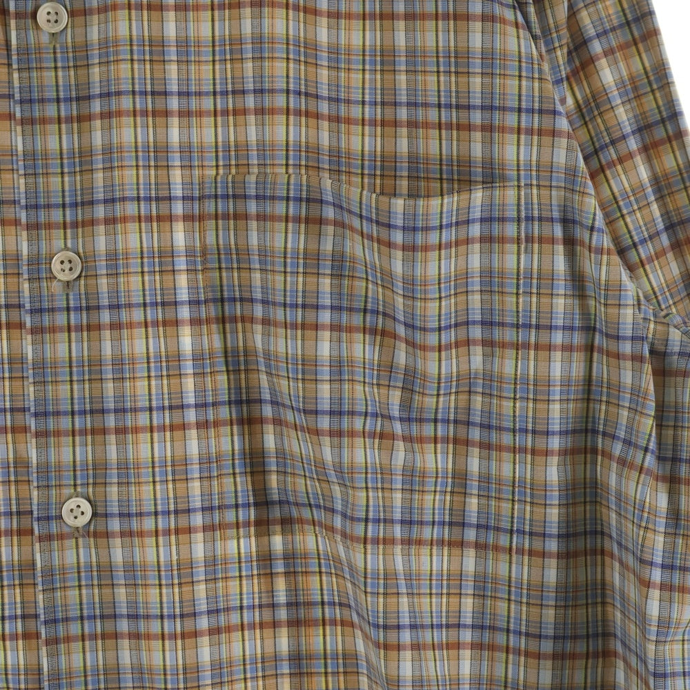 AURALEE(オーラリー) 21SS WASHABLE SUPER LIGHT WOOL CHECK SHIRTS ウォッシャブル スーパーライト ウール チェック柄 レギュラーカラー 長袖シャツ ブラウン A21SS01LC