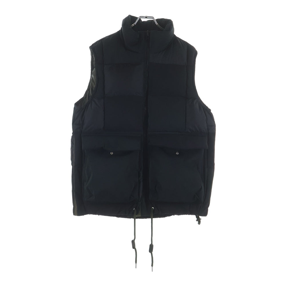 Sacai(サカイ) 23AW FAUX SUEDE MIX VEST フェイク スウェード切り替え ミックス ジップアップ ダウン ベスト ブラック 23-03211M