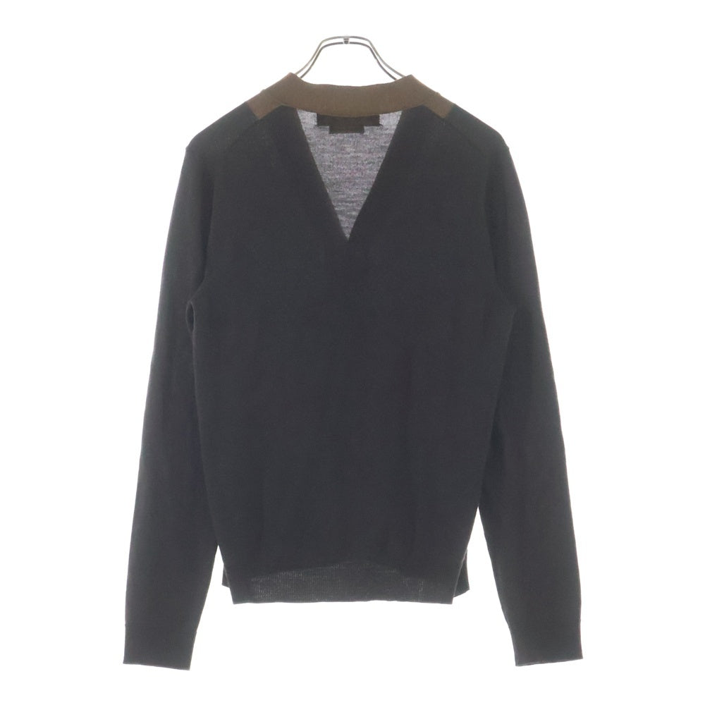 MARNI(マルニ) 16AW バイカラー ウール Vネック ニット カーディガン ブラウンM05HA0039