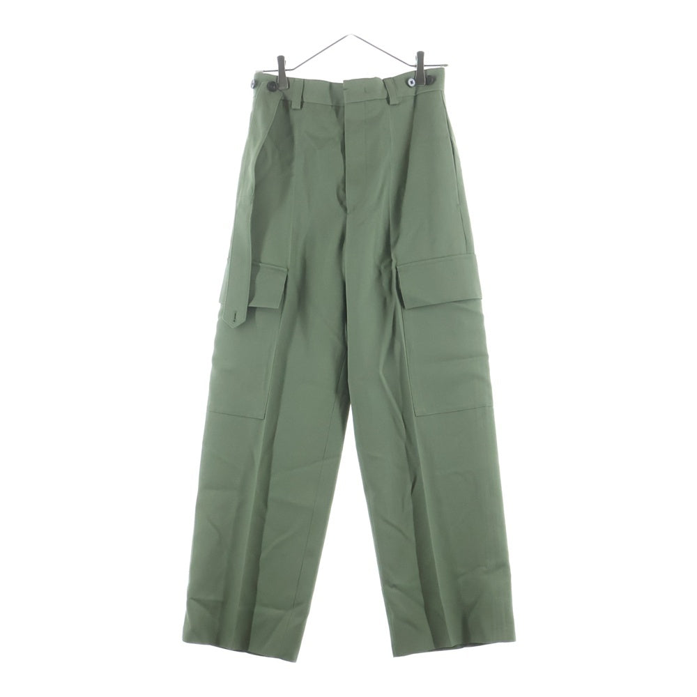 JIL SANDER ジルサンダー マルチポケットデザイン ジップアップ ウール トラウザー カーゴパンツ カーキ JSMU310401MU20200021 JIL SANDER(ジルサンダー) マルチポケットデザイン ジップアップ