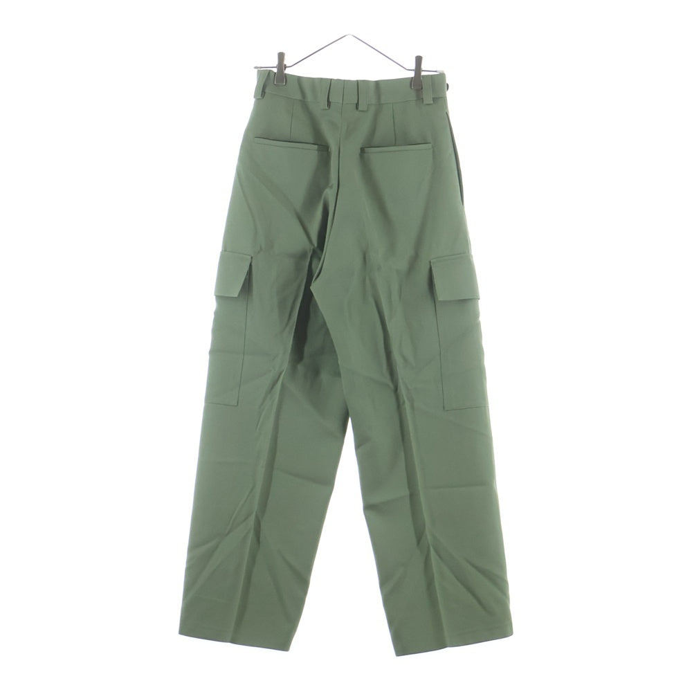 JIL SANDER(ジルサンダー) マルチポケットデザイン ジップアップ ウール トラウザー カーゴパンツ カーキ JSMU310401MU20200021