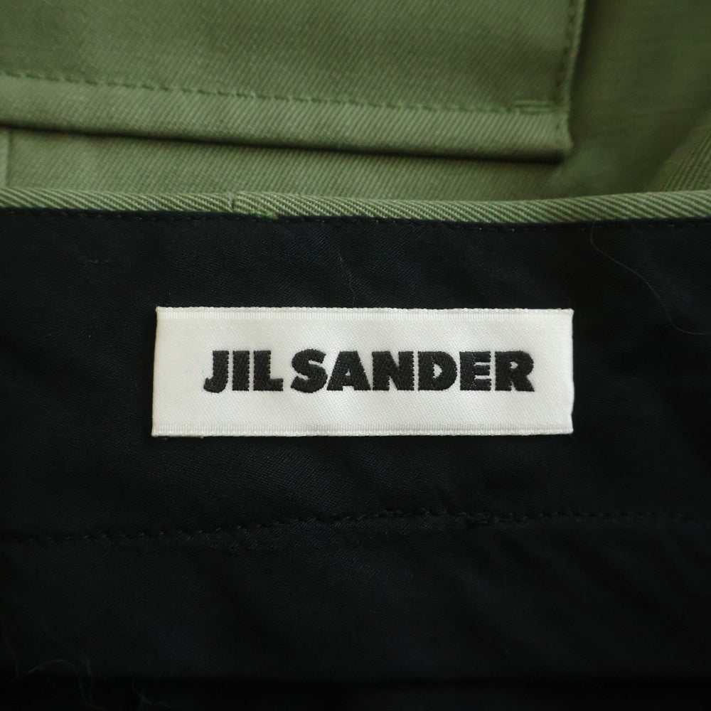 JIL SANDER(ジルサンダー) マルチポケットデザイン ジップアップ ウール トラウザー カーゴパンツ カーキ JSMU310401MU20200021