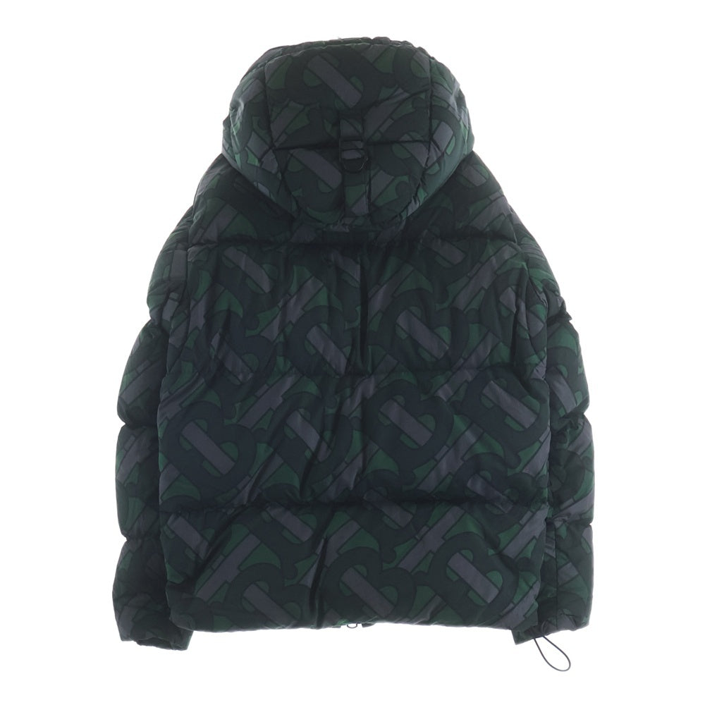 BURBERRY LONDON(バーバリーロンドン) TBモノグラム総柄 フーデッド ダウンジャケット グリーン/グレー 8025909