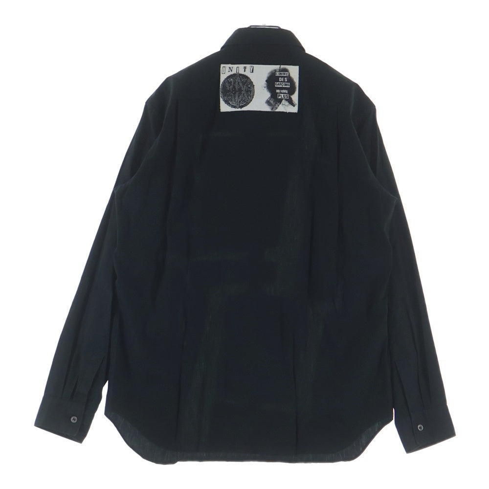 COMME des GARCONS HOMME PLUS(コムデギャルソンオムプリュス) 08AW AD2008 バックワッペン カットオフデザイン コットン 長袖シャツ ブラック PB-B004