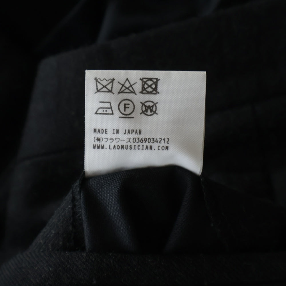 LAD MUSICIAN(ラッドミュージシャン) 19AW 2TUCK CROPPED WIDE SLACKS 花柄 2タック クロップド ワイドスラックス ブラック 2219-573