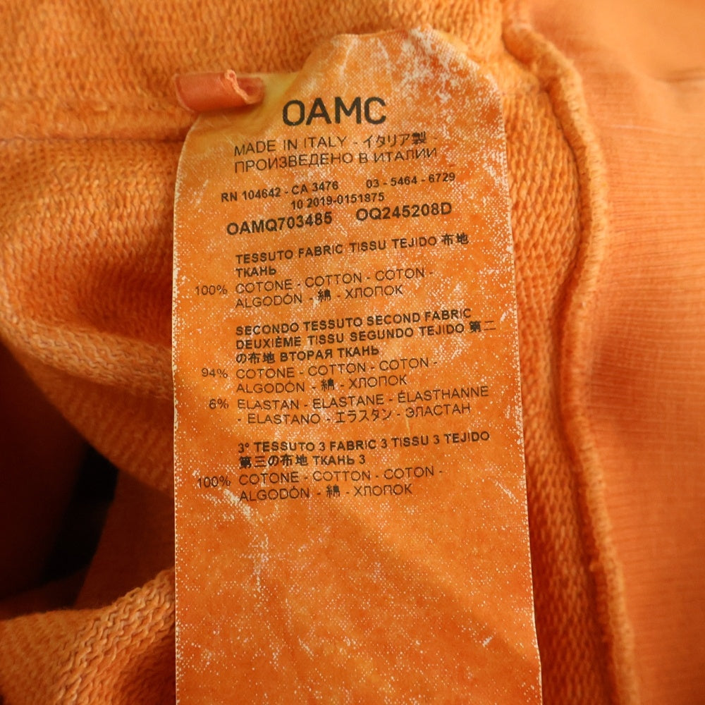 OAMC(オーエーエムシー) アイプリント ノースリーブスウェットカットソー オレンジ OAMQ703485