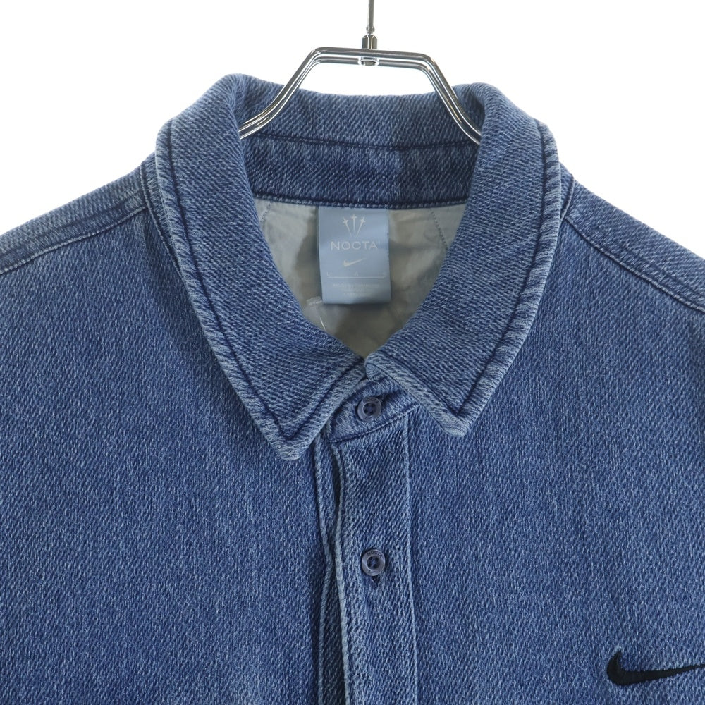 NIKE(ナイキ) ×DRAKE NOCTA OPAL LILY PAD DENIM SHIRT ドレイク ノクタ オパールリリー パッド 長袖デニムシャツ インディゴ FZ3260-486