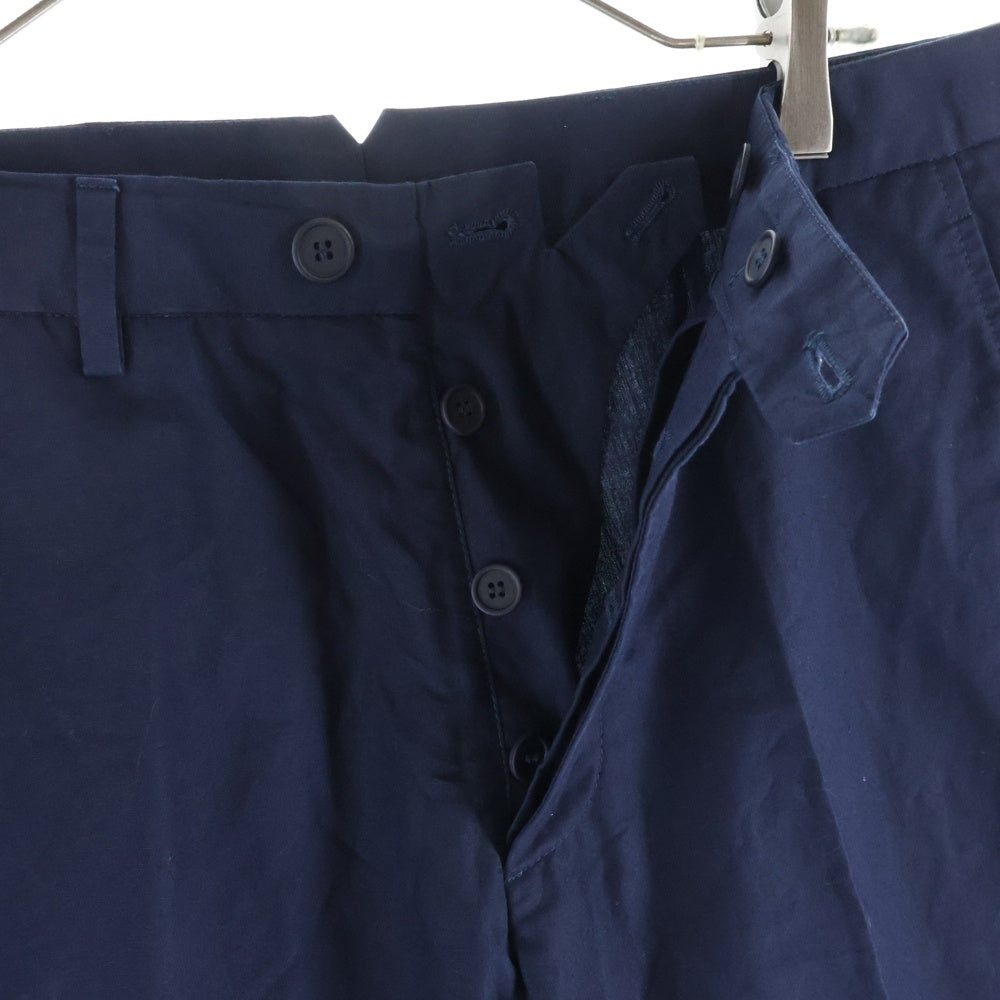 BOTTEGA VENETA(ボッテガヴェネタ) リネン混 ボタンフライ ストレートスラックスパンツ ネイビー