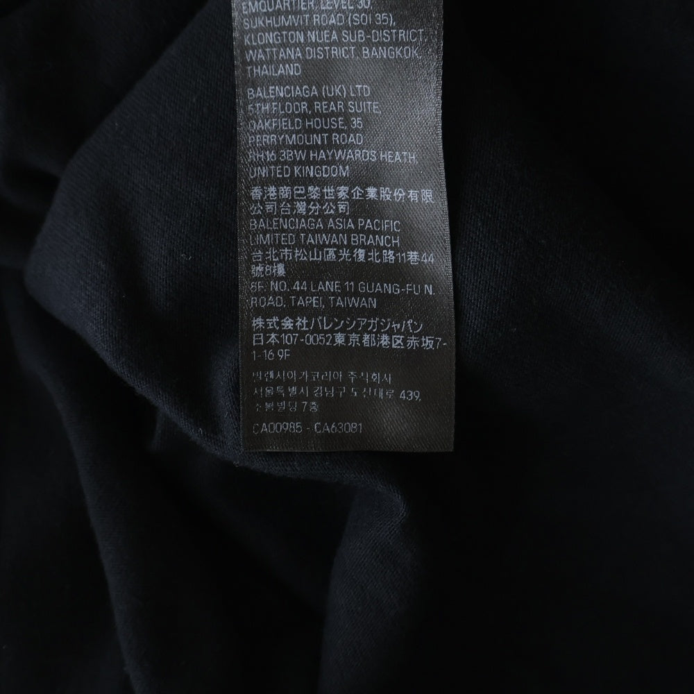 BALENCIAGA(バレンシアガ) 23AW HAND DRAWN POLITICAL CAMPAIGN ハンドドローン ポリティカル キャンペーン 両面プリント ロゴ オーバーサイズ 半袖Tシャツ ブラック 641655 TNVE7