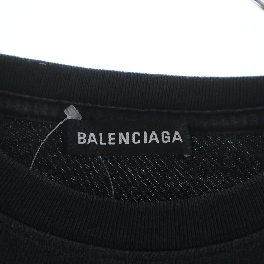 BALENCIAGA(バレンシアガ) 18SS SINNERS TEE シナー 刺? オーバーサイズ コットン 半袖Tシャツ ブラック 489862 TBV44