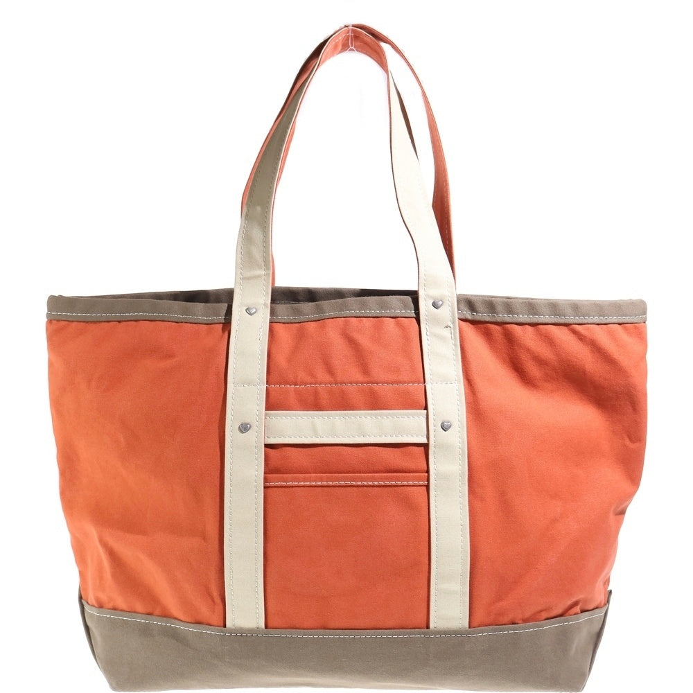 HUMAN MADE(ヒューマンメイド) CANVAS TOTE レザーロゴパッチ キャンバストート ショルダーハンドバッグ オレンジ