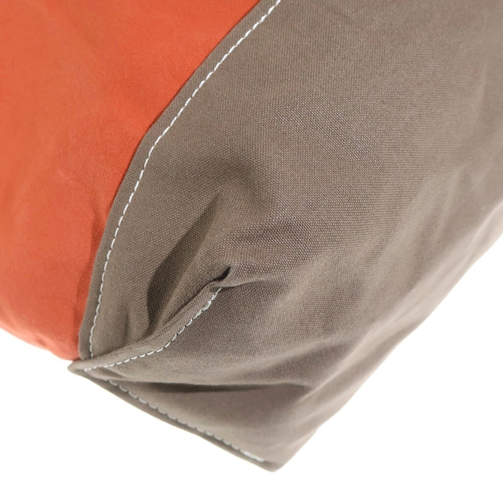 HUMAN MADE(ヒューマンメイド) CANVAS TOTE レザーロゴパッチ キャンバストート ショルダーハンドバッグ オレンジ