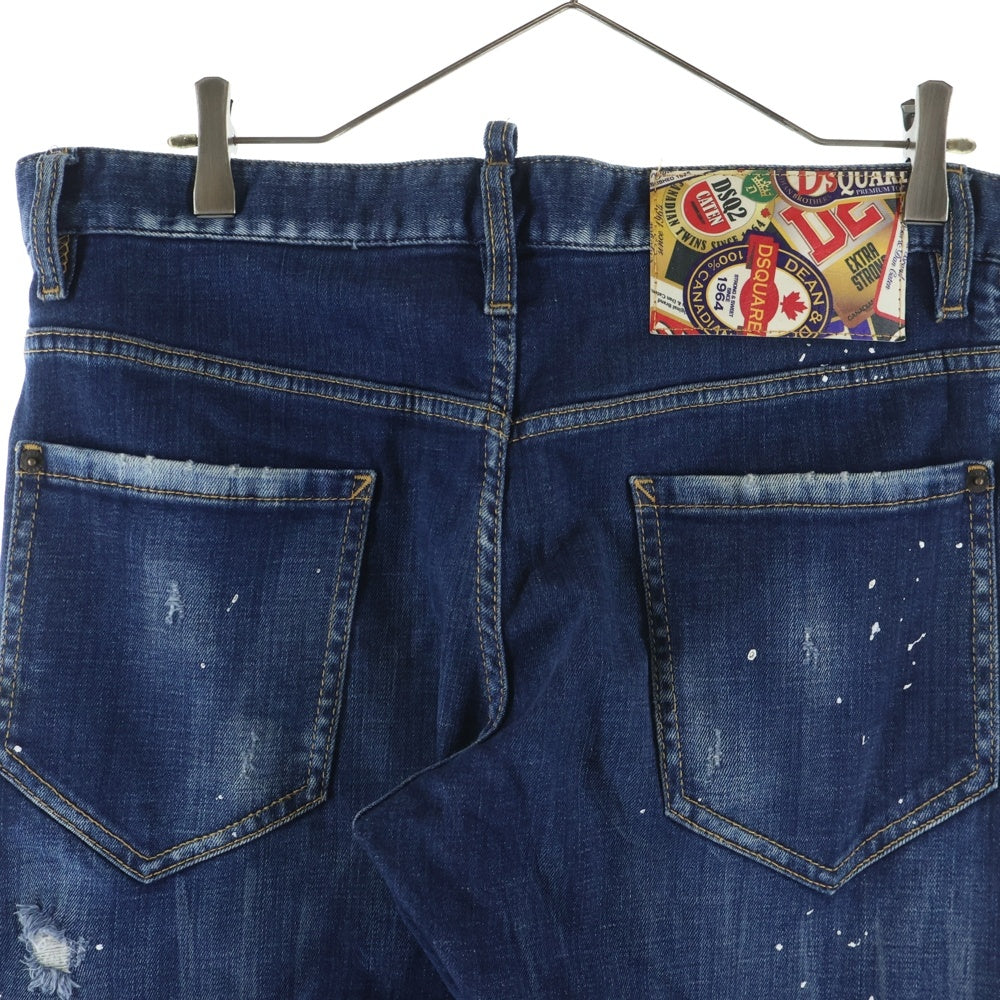 DSQUARED2(ディースクエアード) 19AW UNDER PATCH WASH SEXY TWIST JEAN アンダーパッチ ウォッシュ セクシー ツイスト 5ポケット ボタンフライデニムパンツ インディゴ S74LB0596 S30342