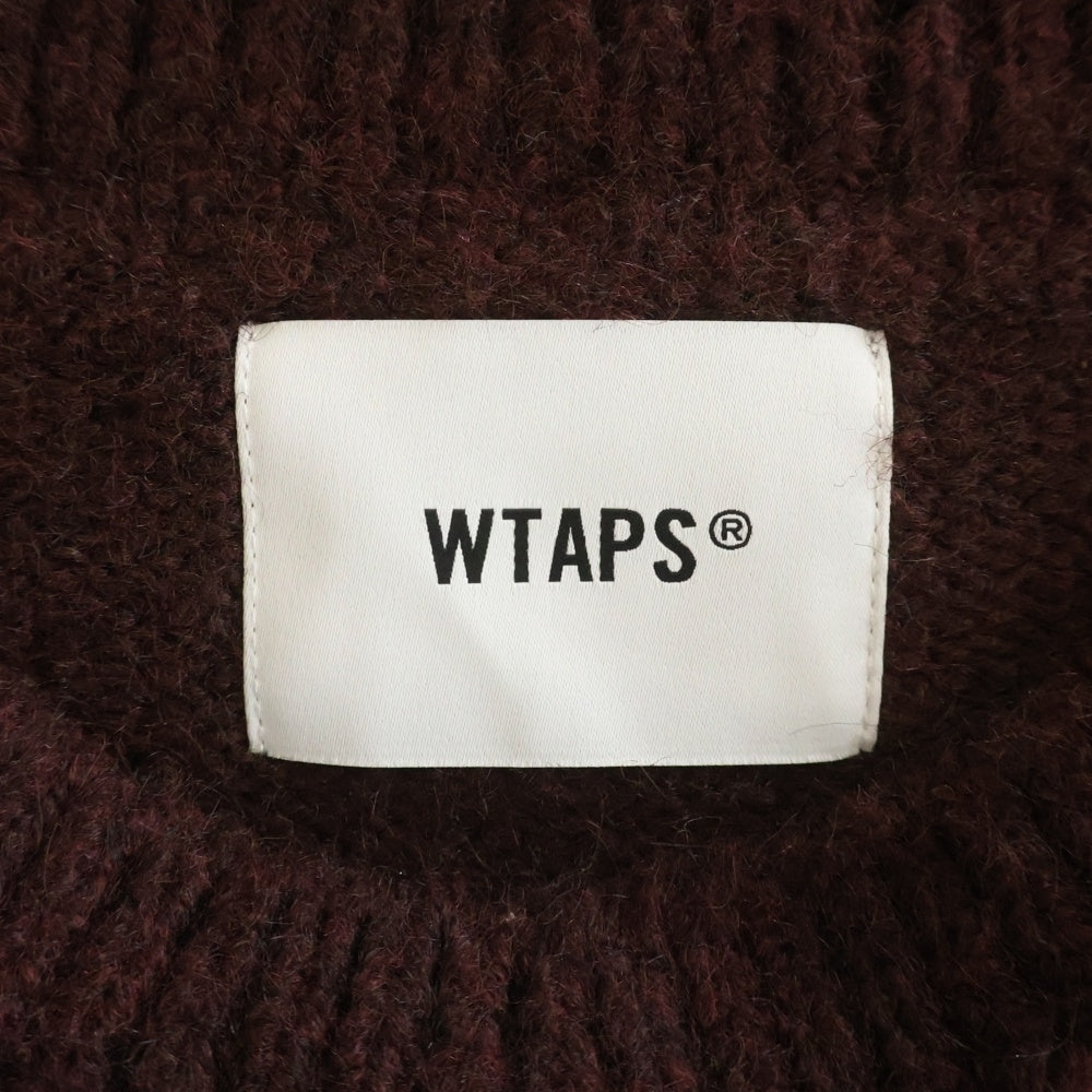 WTAPS(ダブルタップス) 25AW CREW NECK BVO / SWEATER / WOPL ウール混 クルーネックニットセーター バーガンディ 252MADT-KNM02