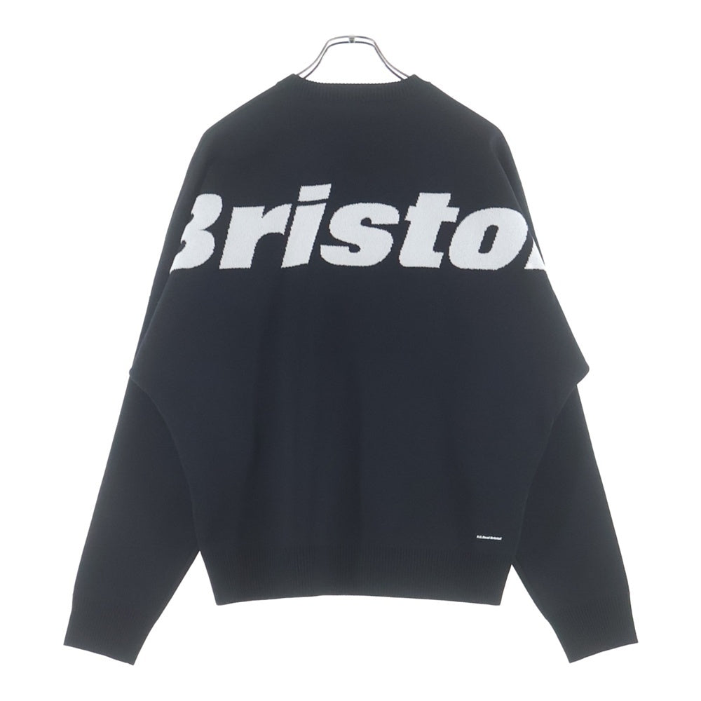 F.C.R.B./F.C.Real Bristol/FCRB(エフシーアールビー/エフシーレアルブリストル) 24AW Big Logo Crewneck Knit ビッグロゴ クルーネックニット セーター ブラック FCRB-242109
