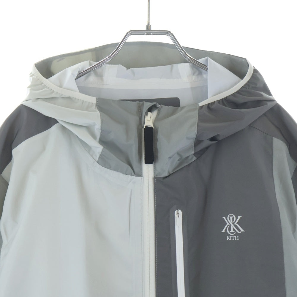 KITH(キス) 25SS Xander 3L Rain Jacket ザンダー レイン ナイロンジャケット グレー/ホワイト KHM010804