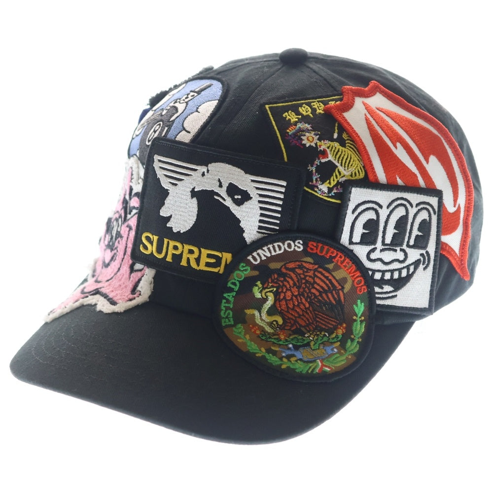 SUPREME(シュプリーム) 25SS Patches 6-Panel パッチズ 6パネル パッチワークデザイン キャップ 帽子 ブラック