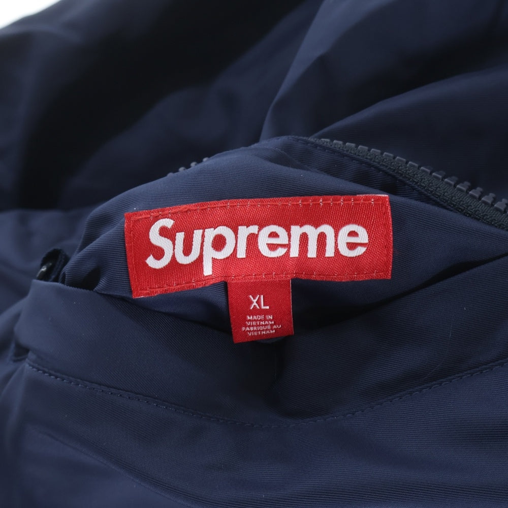 SUPREME(シュプリーム) 25AW Polartec Reversible Track Jacket ボックスロゴエンブロイダリー ポーラテック ボア ナイロン リバーシブル トラック ジャケット ネイビー/ブルー