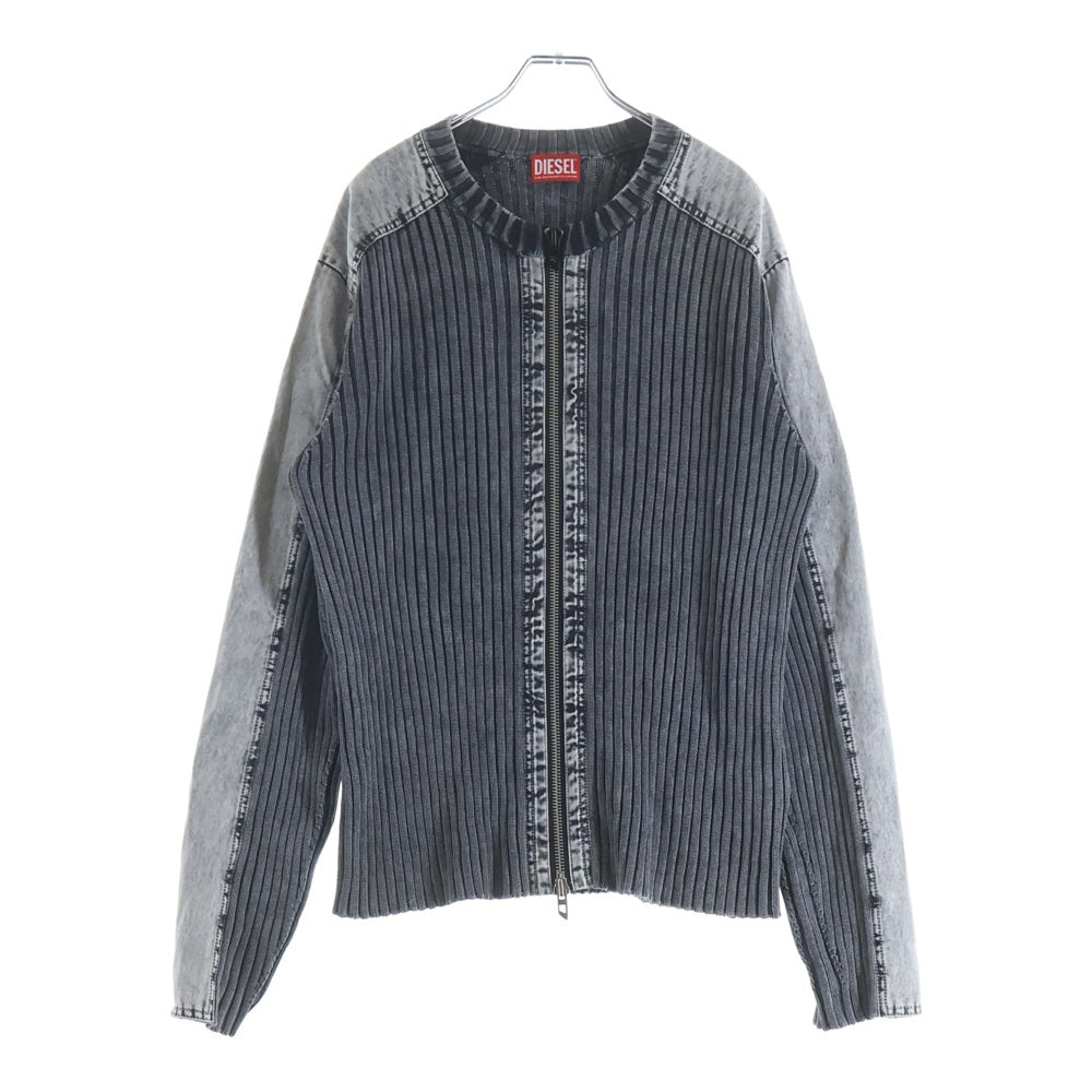 DIESEL(ディーゼル) 25SS K-MATTY ケーマッティ ジップアップ ニットカーディガン ブラック A17464 0QMAN