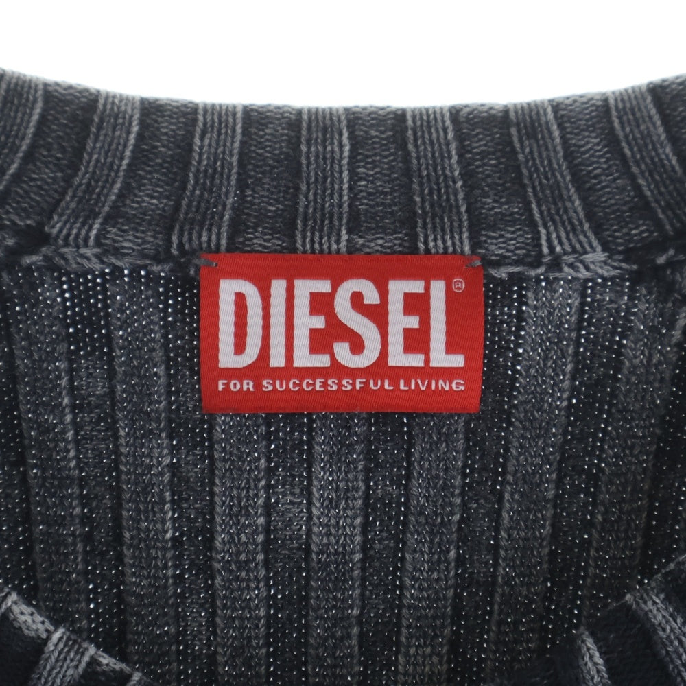 DIESEL(ディーゼル) 25SS K-MATTY ケーマッティ ジップアップ ニットカーディガン ブラック A17464 0QMAN