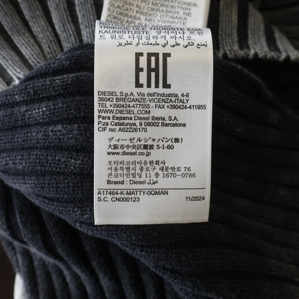 DIESEL(ディーゼル) 25SS K-MATTY ケーマッティ ジップアップ ニットカーディガン ブラック A17464 0QMAN