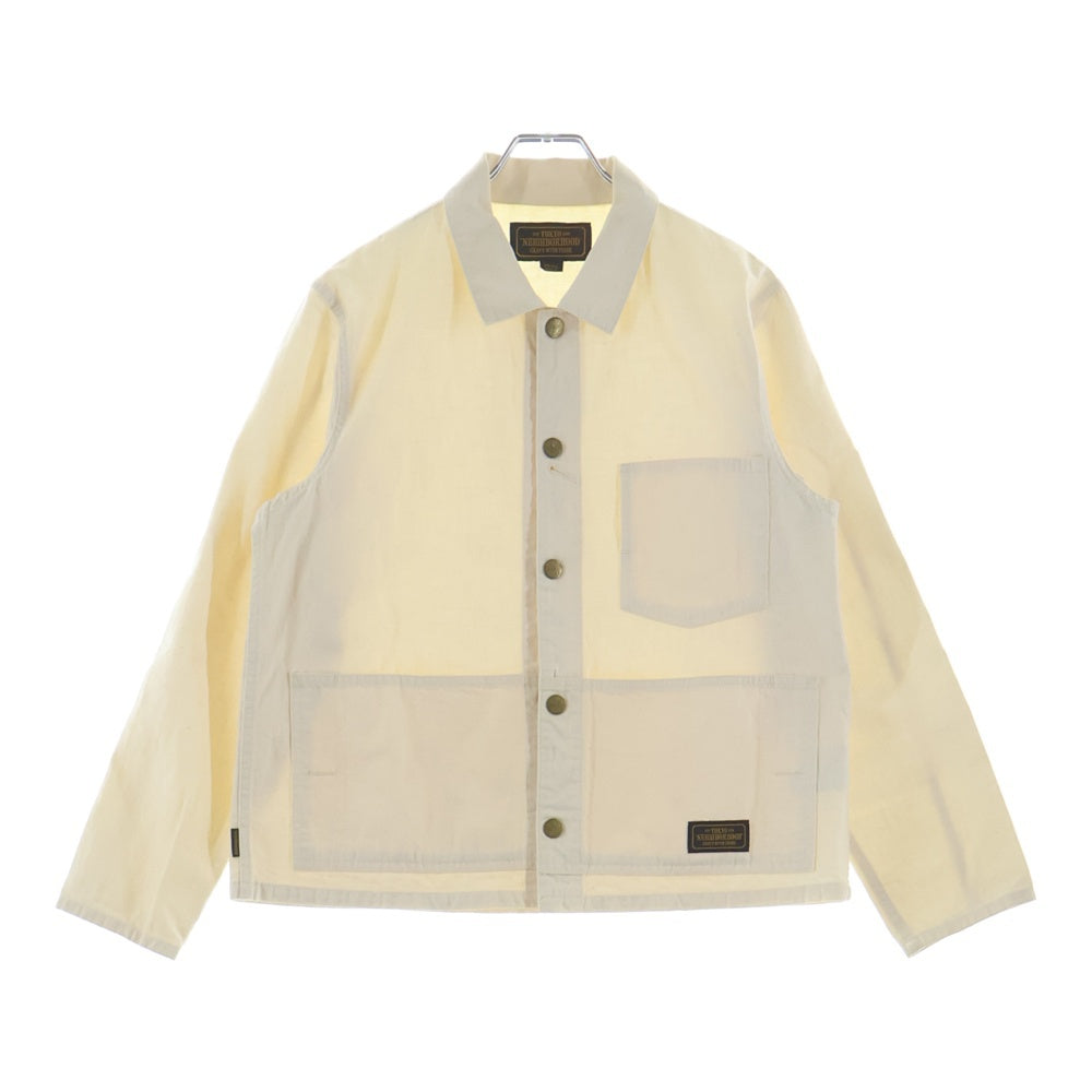 NEIGHBORHOOD(ネイバーフッド) 17AW HUSTLAS/C-JKT ボタンフライデニムカバーオール ホワイト 172ARNH-JKM02