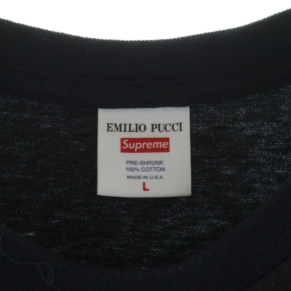 SUPREME(シュプリーム) 21SS ×Emilio Pucci Box Logo Tee エミリオプッチ ボックスロゴ クルーネック半袖Tシャツ カットソー ブラック