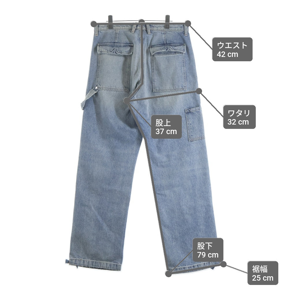 RHUDE(ルード) REZA DENIM DOUBLE KNEE PANT レザ ダブルニー ジップフライ デニムパンツ インディゴ