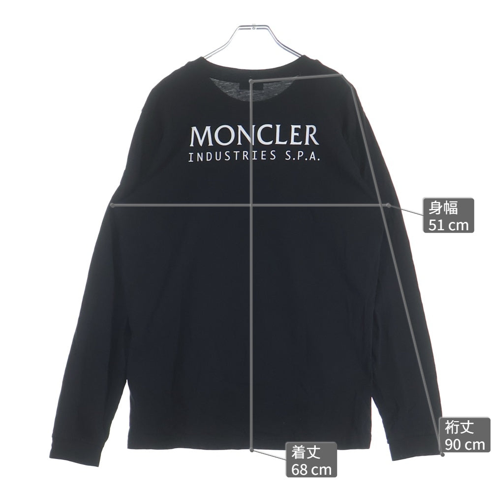 MONCLER(モンクレール) 24AW LS T-SHIRT ロゴプリント クルーネック長袖Tシャツ ロングスリーブカットソー ブラック J20918D00005