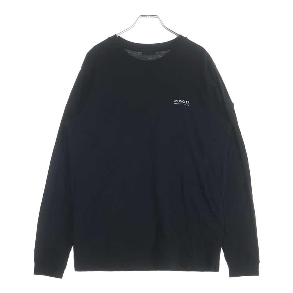 MONCLER(モンクレール) 24AW LS T-SHIRT ロゴプリント クルーネック長袖Tシャツ ロングスリーブカットソー ブラック J20918D00005