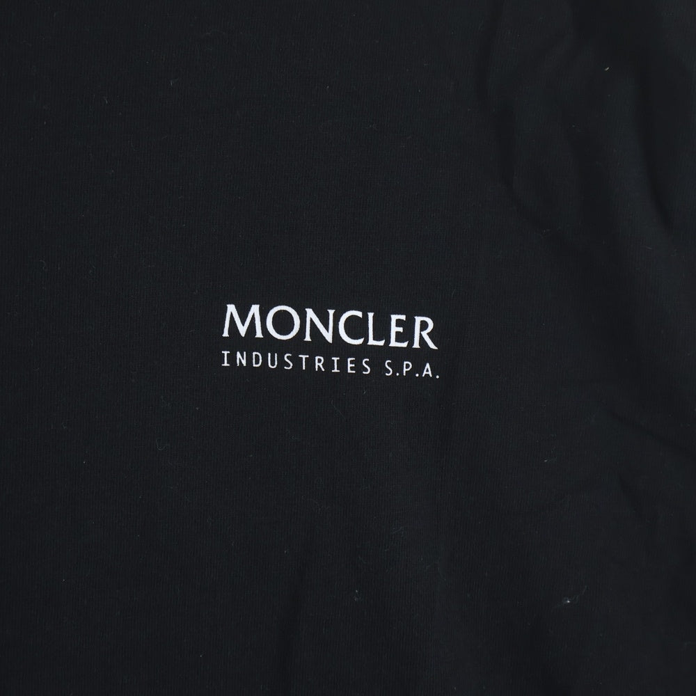MONCLER(モンクレール) 24AW LS T-SHIRT ロゴプリント クルーネック長袖Tシャツ ロングスリーブカットソー ブラック J20918D00005