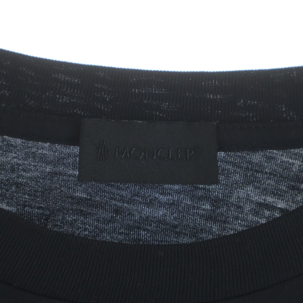 MONCLER(モンクレール) 24AW LS T-SHIRT ロゴプリント クルーネック長袖Tシャツ ロングスリーブカットソー ブラック J20918D00005