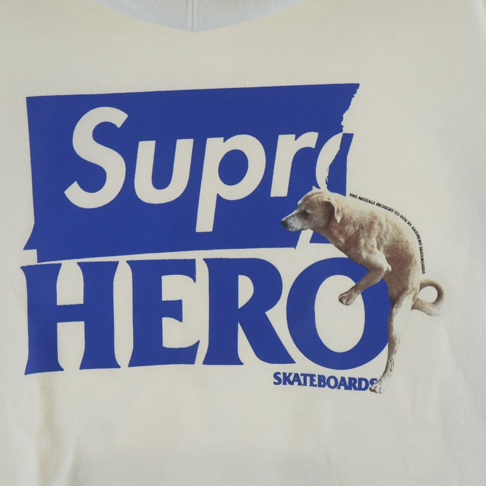 SUPREME(シュプリーム) 22SS ANTIHERO Hooded Sweatshirt アンタイヒーロー ロゴプリント スウェット プルオーバーパーカー ホワイト