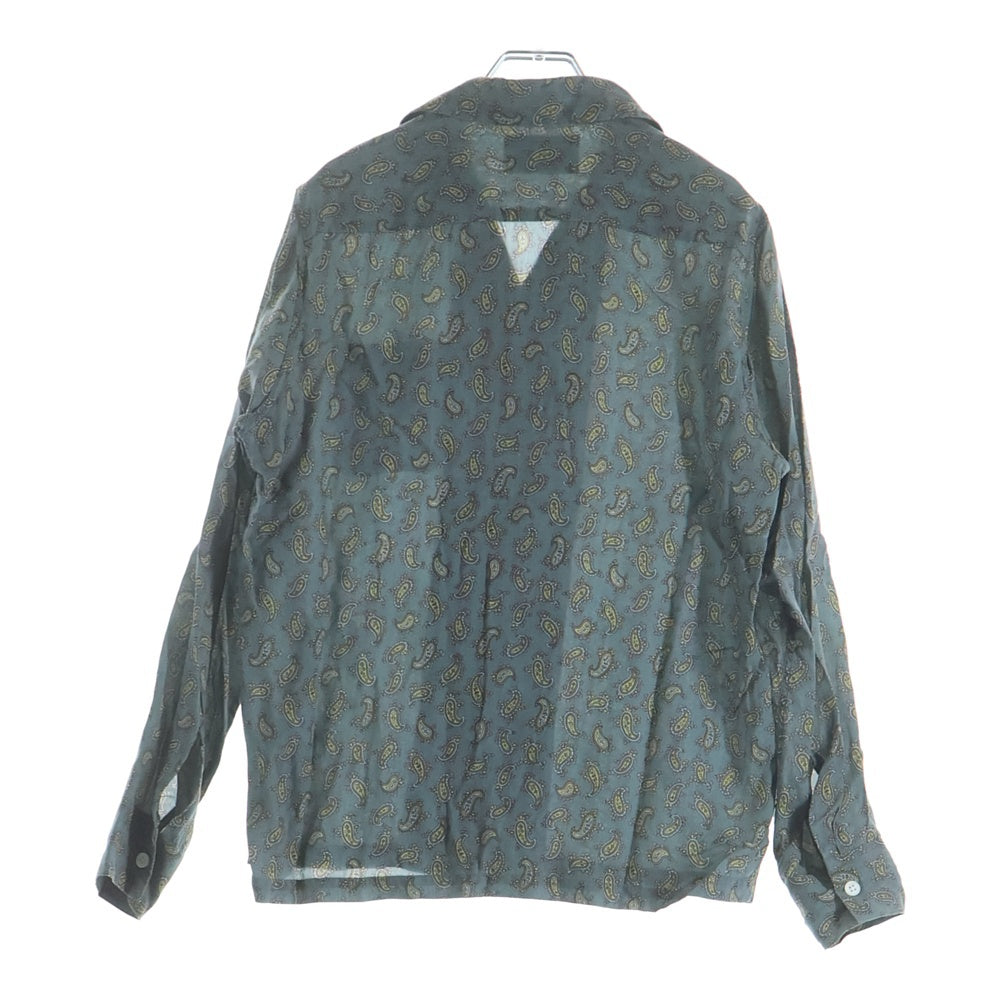 WACKO MARIA(ワコマリア) 18AW PAISLEY OPEN COLLAR SHIRT ペイズリー柄 フロントポケット オープンカラー 長袖シャツ グリーン