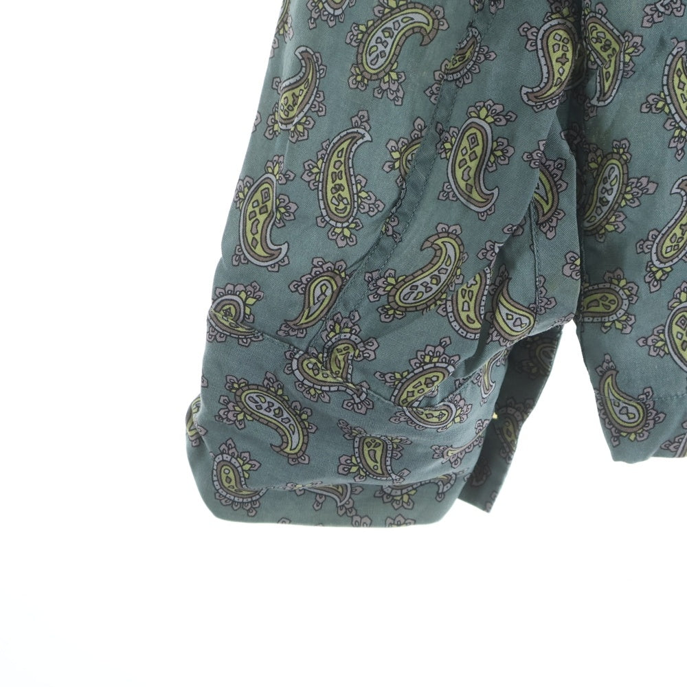 WACKO MARIA(ワコマリア) 18AW PAISLEY OPEN COLLAR SHIRT ペイズリー柄 フロントポケット オープンカラー 長袖シャツ グリーン
