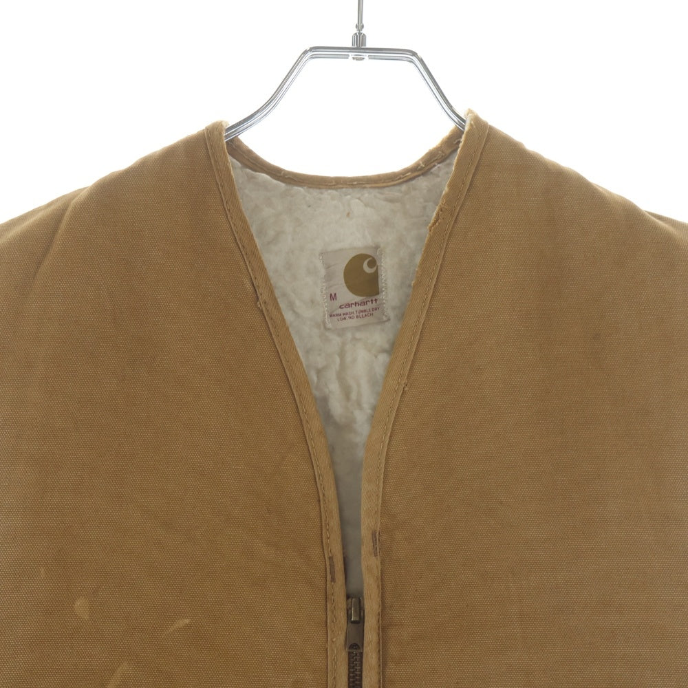 CARHARTT(カーハート) 70S VINTAGE Duck Vest ダック地 裏ボア ベスト ジャケット ヴィンテージ ブラウン キャメル