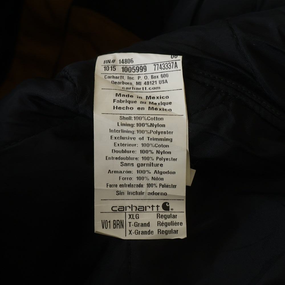 CARHARTT(カーハート) 10S Duck vest Arctic Quilt ダック地 キルティングベスト ジャケット ヴィンテージ ブラウン キャメル V01 BRN